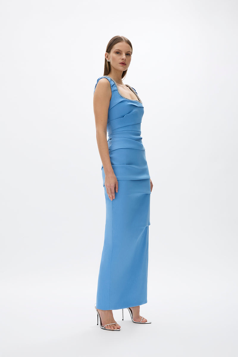 Onyx Gown Marina Blue Shop Rachel Gilbert Online