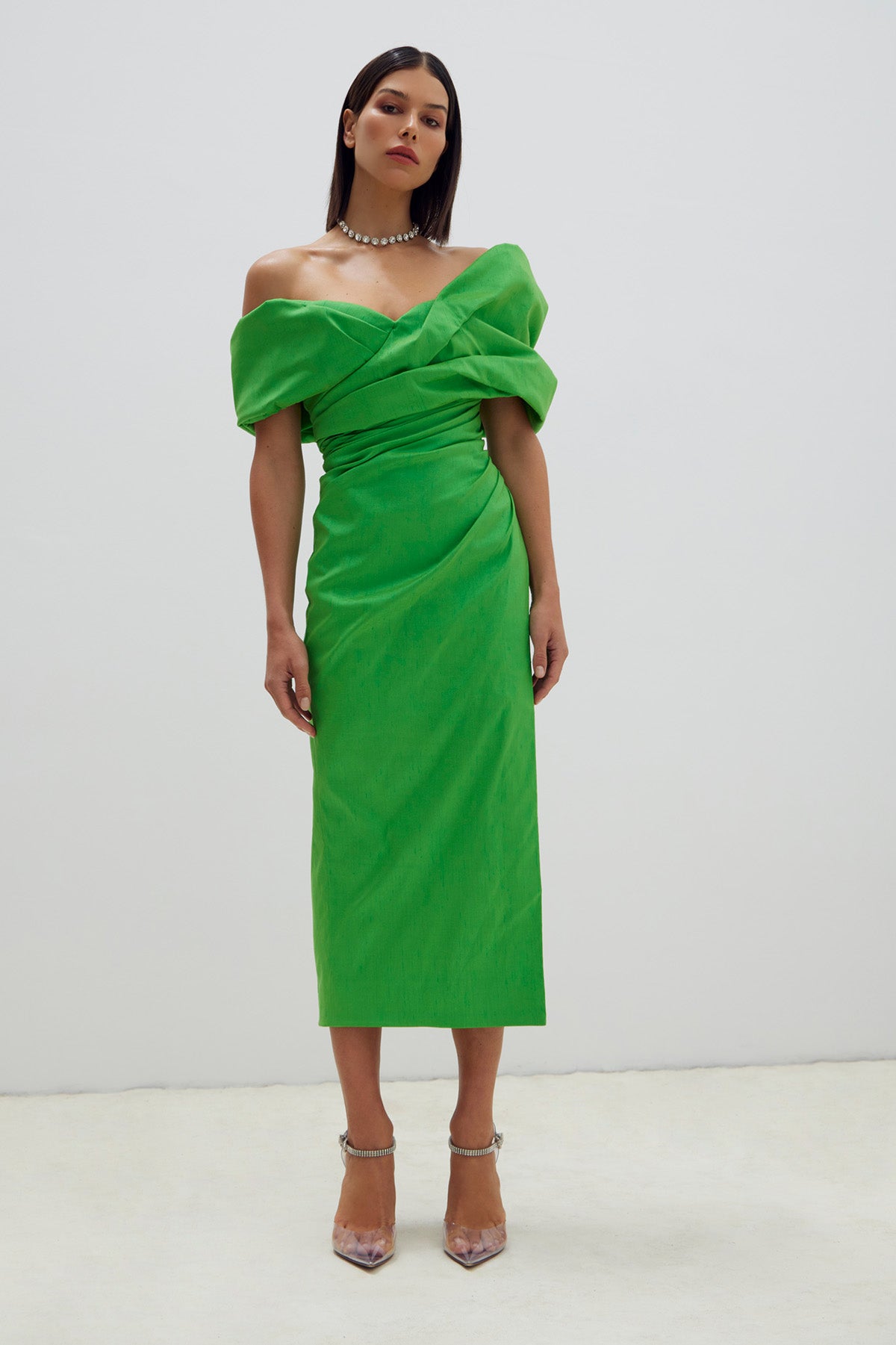 Gia Dress in Green Shop Rachel Gilbert Online